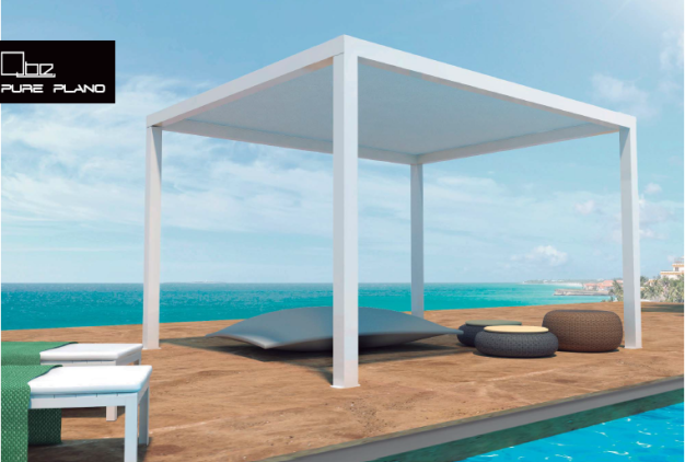 Pergola con lona tensada,minimalista,estetica,impermeable,pergolas en fuerteventura,lanzarote venta pergolas