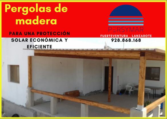 INSTALACIÓN PERGOLA MADERA  FUERTEVENTURA
