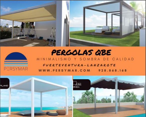 pergolas en aluminio,minimalismo,pergolas con lona tensada,lona motorizada,fuerteventura,raul bettini